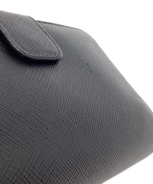 PRADA（プラダ）PRADA (プラダ) PORTAFOGLIO LAMPO サフィアーノ メタルロゴ  ブラックの古着・服飾アイテム