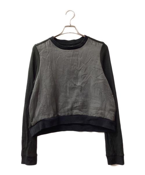 noir kei ninomiya（ノワール ケイ ニノミヤ）noir kei ninomiya (ノワール ケイ ニノミヤ) ジョーゼットスウェット グレー×ブラック サイズ:Mの古着・服飾アイテム