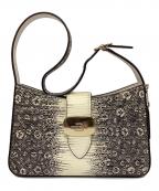 COACHコーチ）の古着「エライザ ショルダーバッグ」｜ブラック×アイボリー