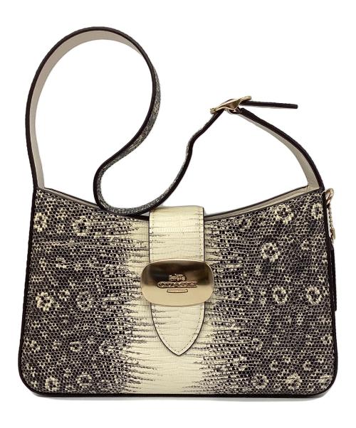 COACH（コーチ）COACH (コーチ) エライザ ショルダーバッグ ブラック×アイボリーの古着・服飾アイテム
