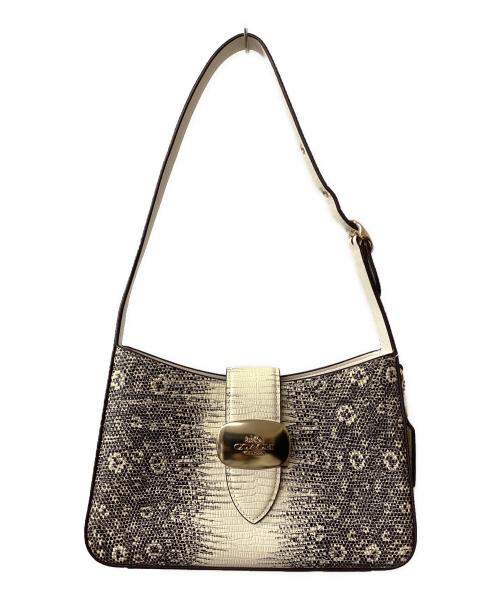 COACH（コーチ）COACH (コーチ) エライザ ショルダーバッグ ブラック×アイボリーの古着・服飾アイテム