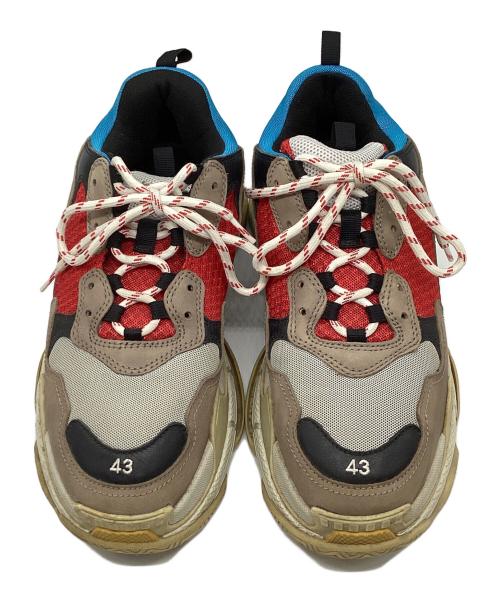 BALENCIAGA（バレンシアガ）BALENCIAGA (バレンシアガ) BALENCIAGA Triple S グレー×ブラック×レッド×ブルー サイズ:28.5㎝の古着・服飾アイテム