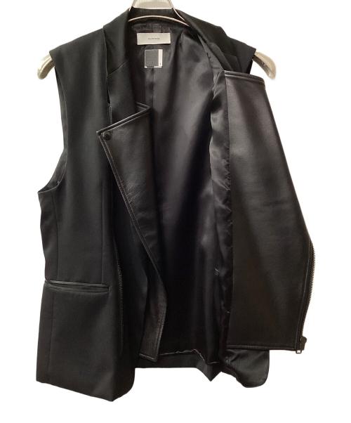 FACETASM（ファセッタズム）FACETASM (ファセッタズム) ラムレザー 切替ジレ ブラック サイズ:Ｌの古着・服飾アイテム
