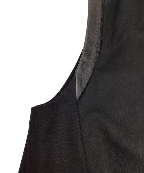 FACETASM（ファセッタズム）FACETASM (ファセッタズム) ラムレザー 切替ジレ ブラック サイズ:Ｌの古着・服飾アイテム