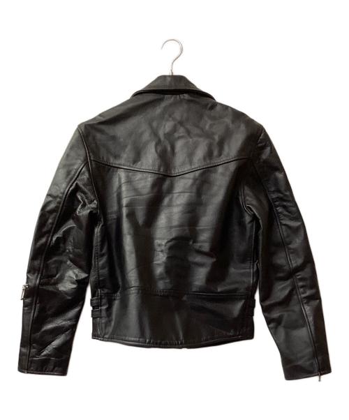 HORN WORKS（ホーンワークス）HORN WORKS (ホーンワークス) レザーダブルライダースジャケット ブラック サイズ:Lの古着・服飾アイテム