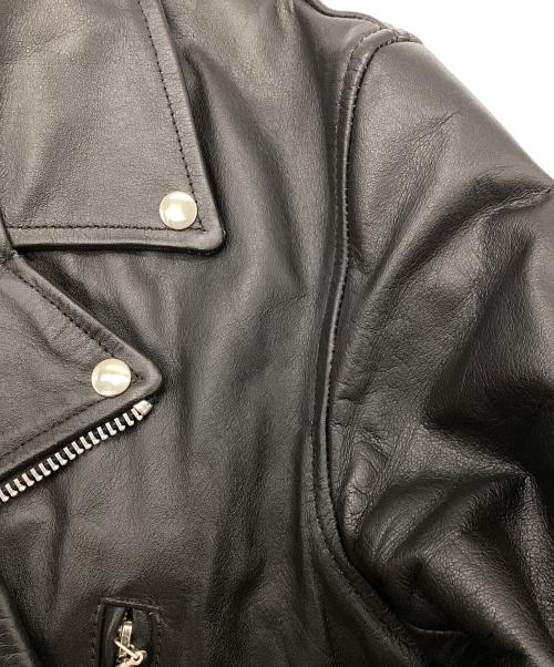 HORN WORKS（ホーンワークス）HORN WORKS (ホーンワークス) レザーダブルライダースジャケット ブラック サイズ:Lの古着・服飾アイテム