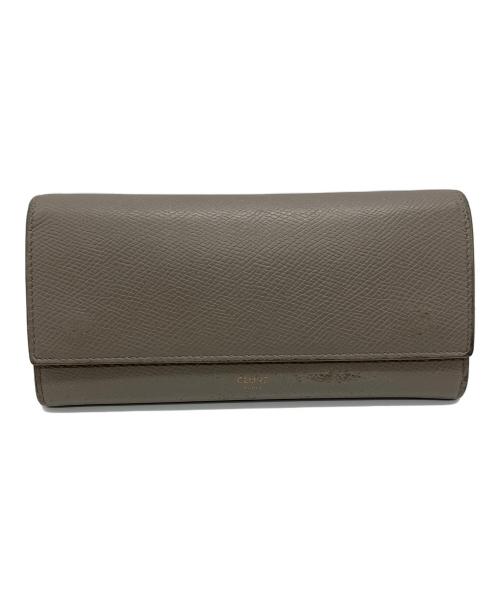 CELINE（セリーヌ）CELINE (セリーヌ) ラージフラップウォレット ライトグレーの古着・服飾アイテム