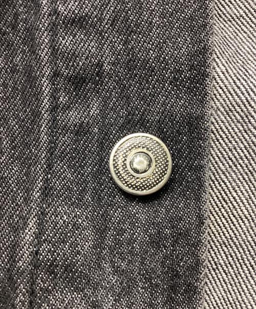 Marlboro Wind West（マールボロワイルドウエスト）Marlboro Wind West (マールボロワイルドウエスト) デニムジャケット カウボーイプリント ブラック サイズ:Lの古着・服飾アイテム