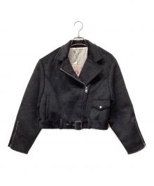 darich（ダーリッチ）の古着「シャギーライダースジャケット」｜ブラック