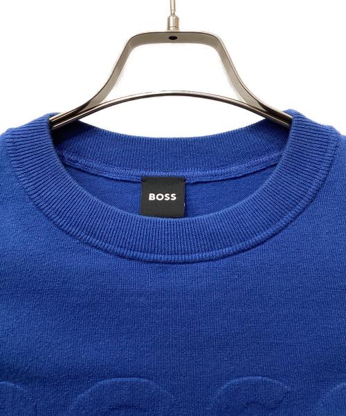 BOSS（ボス）BOSS (ボス) ロゴニット ブルー サイズ:Lの古着・服飾アイテム