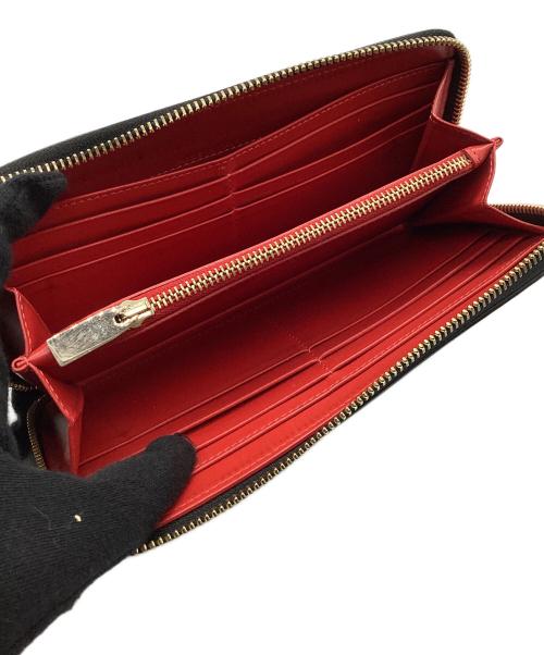 Christian Louboutin（クリスチャン・ルブタン）Christian Louboutin (クリスチャン・ルブタン) PANETTONE SPIKE ラウンドファスナー長財布 ブラック×ゴールドの古着・服飾アイテム