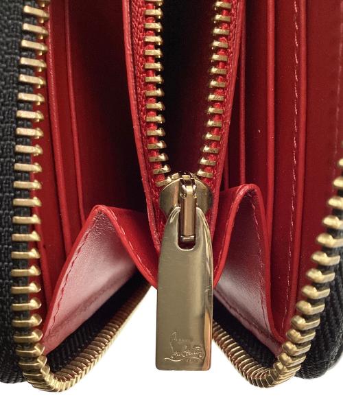 Christian Louboutin（クリスチャン・ルブタン）Christian Louboutin (クリスチャン・ルブタン) PANETTONE SPIKE ラウンドファスナー長財布 ブラック×ゴールドの古着・服飾アイテム