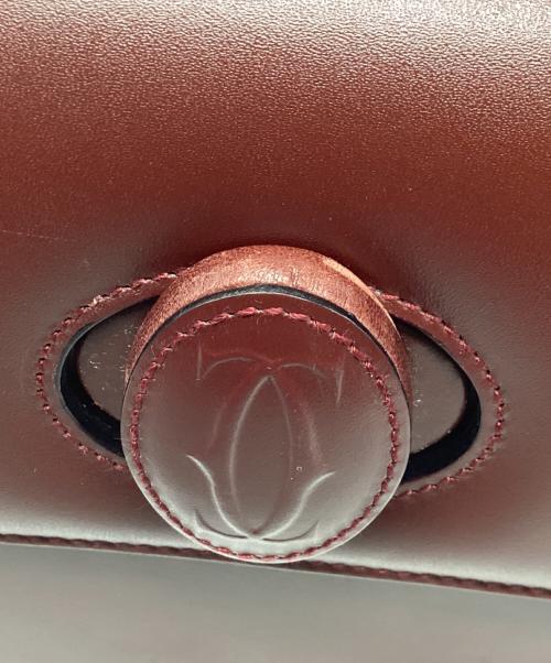 Cartier（カルティエ）Cartier (カルティエ) マストライン ショルダーバッグ ワインレッドの古着・服飾アイテム