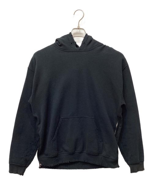 SASQUATCHfabrix.（サスクワッチファブリックス）SASQUATCHfabrix. (サスクワッチファブリックス) ダメージ＆毛玉加工パーカー ネイビー サイズ:Mの古着・服飾アイテム