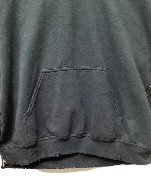 SASQUATCHfabrix.（サスクワッチファブリックス）SASQUATCHfabrix. (サスクワッチファブリックス) ダメージ＆毛玉加工パーカー ネイビー サイズ:Mの古着・服飾アイテム