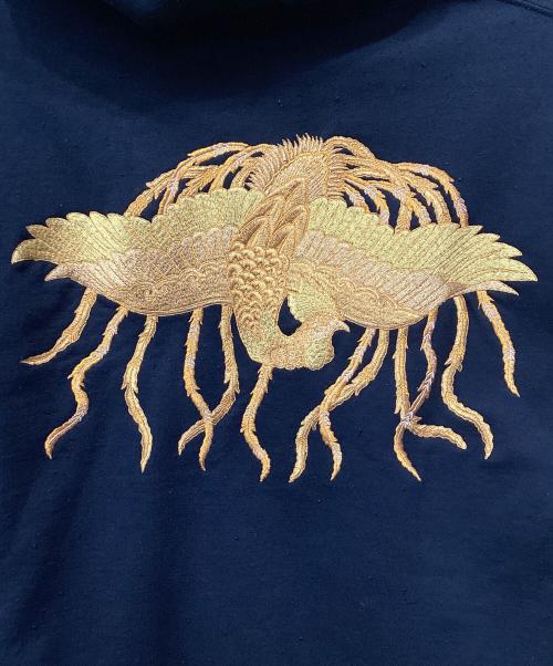 SASQUATCHfabrix.（サスクワッチファブリックス）SASQUATCHfabrix. (サスクワッチファブリックス) ダメージ＆毛玉加工パーカー ネイビー サイズ:Mの古着・服飾アイテム