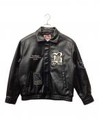 BEN DAVISベンデイビス）の古着「フェイクレザージャケット」｜ブラック