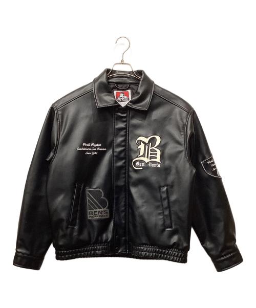 BEN DAVIS（ベンデイビス）BEN DAVIS (ベンデイビス) フェイクレザージャケット ブラック サイズ:Ｌの古着・服飾アイテム