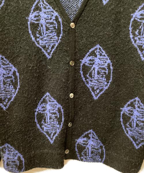 stussy（ステューシー）stussy (ステューシー) 総柄カーディガン ブラック×ブルー サイズ:Ｌの古着・服飾アイテム