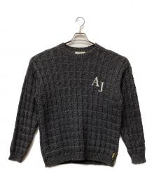ARMANI JEANS（アルマーニジーンズ）の古着「ロゴクルーニット」｜グレー
