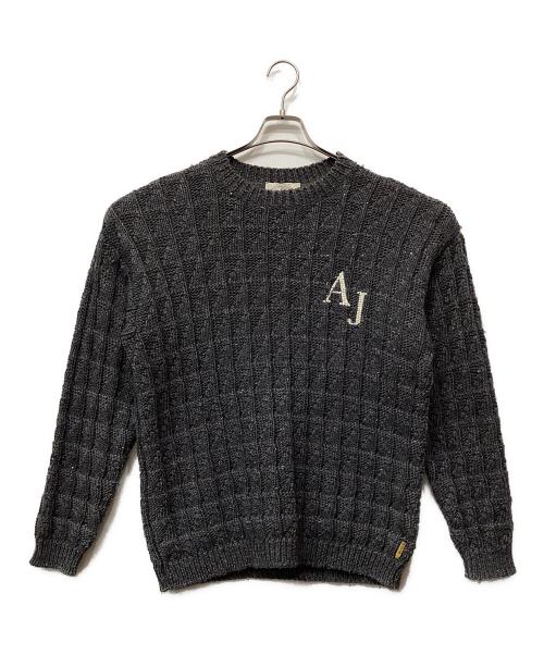 ARMANI JEANS（アルマーニジーンズ）ARMANI JEANS (アルマーニジーンズ) ロゴクルーニット グレー サイズ:Lの古着・服飾アイテム