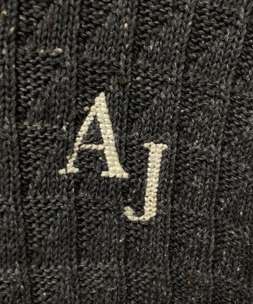 ARMANI JEANS（アルマーニジーンズ）ARMANI JEANS (アルマーニジーンズ) ロゴクルーニット グレー サイズ:Lの古着・服飾アイテム