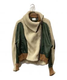 AMAIL（アマイル）の古着「ドッキングブルゾン」｜ベージュ×グリーン