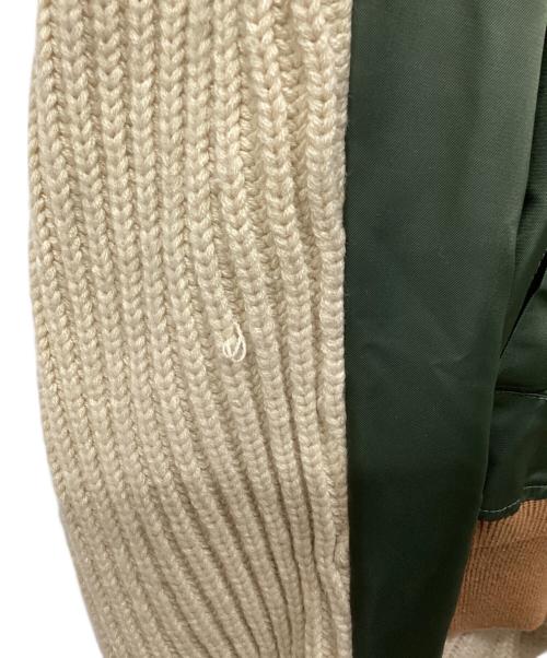 AMAIL（アマイル）AMAIL (アマイル) ドッキングブルゾン ベージュ×グリーン サイズ:Fの古着・服飾アイテム