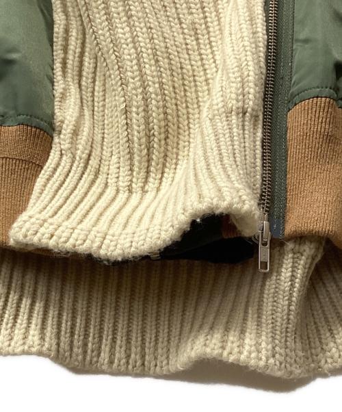 AMAIL（アマイル）AMAIL (アマイル) ドッキングブルゾン ベージュ×グリーン サイズ:Fの古着・服飾アイテム