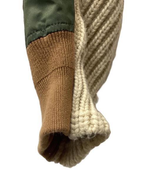 AMAIL（アマイル）AMAIL (アマイル) ドッキングブルゾン ベージュ×グリーン サイズ:Fの古着・服飾アイテム