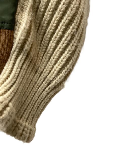 AMAIL（アマイル）AMAIL (アマイル) ドッキングブルゾン ベージュ×グリーン サイズ:Fの古着・服飾アイテム