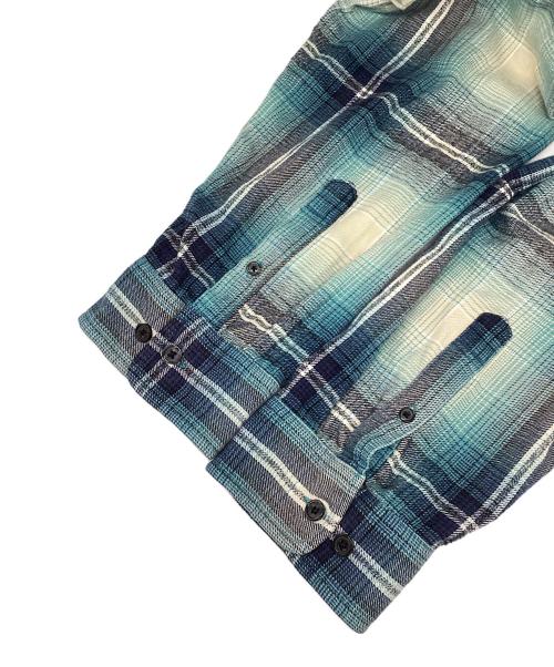 SUPREME（シュプリーム）SUPREME (シュプリーム) Shadow Plaid Flannel Shirt ブルー×ネイビー サイズ:XLの古着・服飾アイテム