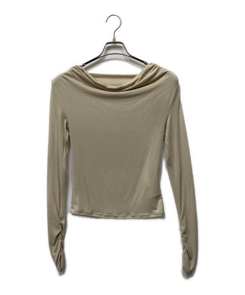 anuans（アニュアンス）anuans (アニュアンス) ギャザードレープカットトップス ベージュ サイズ:Freeの古着・服飾アイテム