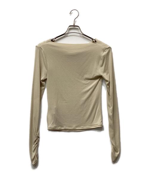 anuans（アニュアンス）anuans (アニュアンス) ギャザードレープカットトップス ベージュ サイズ:Freeの古着・服飾アイテム