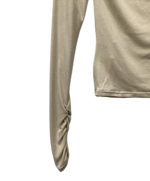 anuans（アニュアンス）anuans (アニュアンス) ギャザードレープカットトップス ベージュ サイズ:Freeの古着・服飾アイテム