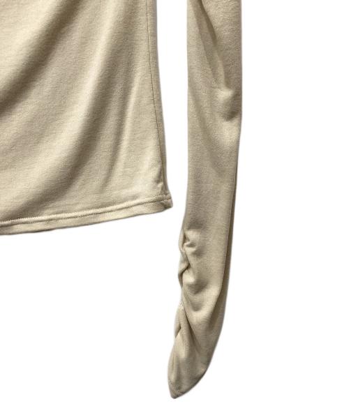 anuans（アニュアンス）anuans (アニュアンス) ギャザードレープカットトップス ベージュ サイズ:Freeの古着・服飾アイテム