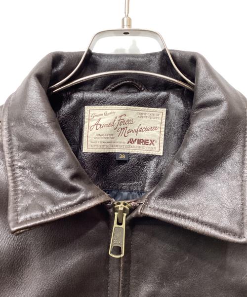 AVIREX（アヴィレックス）AVIREX (アヴィレックス) トラッカーライダース レザージャケット ブラウン サイズ:38の古着・服飾アイテム