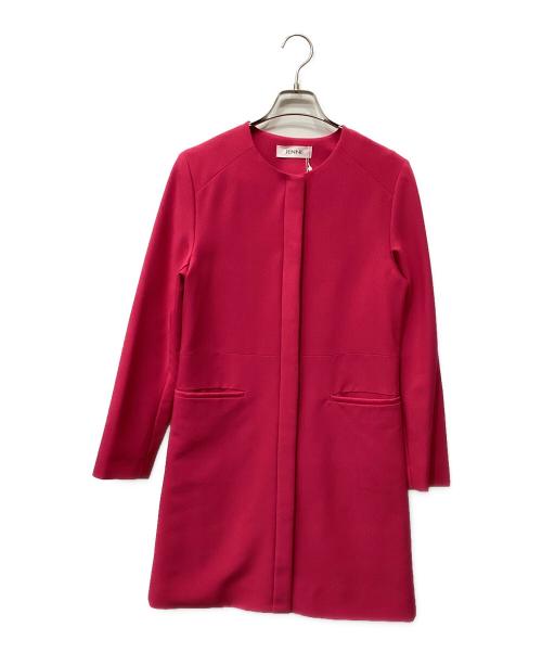 JENNE（ジェンヌ）JENNE (ジェンヌ) ノーカラーコート ショッキングピンク サイズ:Mの古着・服飾アイテム