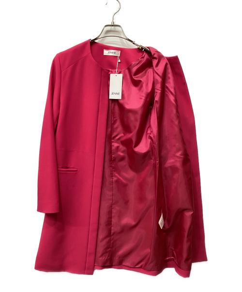 JENNE（ジェンヌ）JENNE (ジェンヌ) ノーカラーコート ショッキングピンク サイズ:Mの古着・服飾アイテム