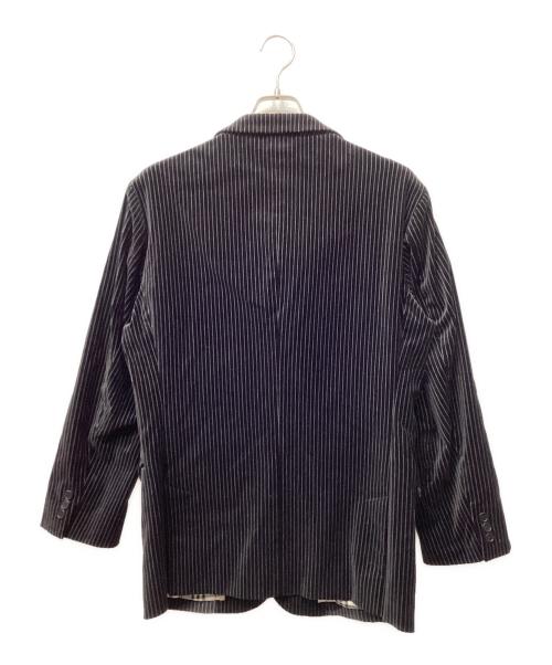 BURBERRY BLACK LABEL（バーバリーブラックレーベル）BURBERRY BLACK LABEL (バーバリーブラックレーベル) ベロア テーラードジャケット ブラック×ホワイト サイズ:Ｌの古着・服飾アイテム