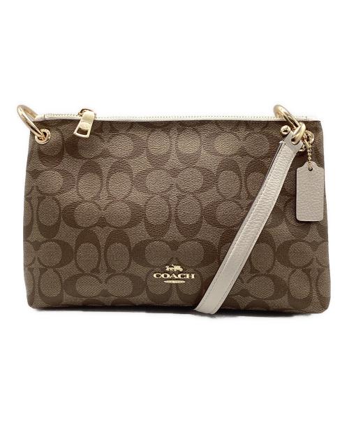 COACH（コーチ）COACH (コーチ) シグネチャー ショルダーバッグ ベージュの古着・服飾アイテム