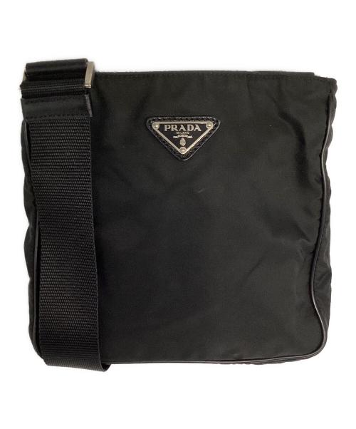 PRADA（プラダ）PRADA (プラダ) ナイロンショルダーバッグ ブラックの古着・服飾アイテム