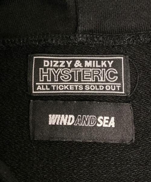 WIND AND SEA（ウィンダンシー）WIND AND SEA (ウィンダンシー) Hysteric Glamour (ヒステリックグラマー) プルオーバーパーカー ブラック サイズ:XLの古着・服飾アイテム