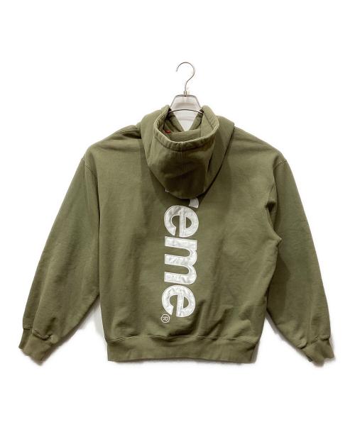 SUPREME（シュプリーム）SUPREME (シュプリーム) Satin Applique Hooded Sweatshirt 黄緑 サイズ:Ｌの古着・服飾アイテム