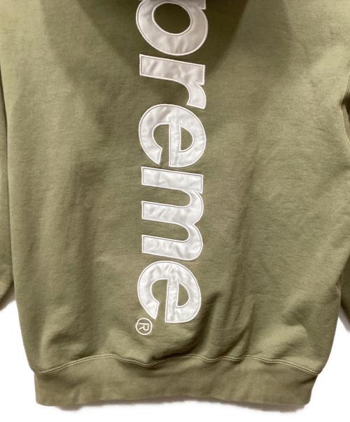 SUPREME（シュプリーム）SUPREME (シュプリーム) Satin Applique Hooded Sweatshirt 黄緑 サイズ:Ｌの古着・服飾アイテム