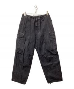 中古・古着通販】COMOLI (コモリ) ブラックデニム ベルテッドパンツ