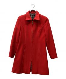 BURBERRY BLUE LABEL（バーバリー ブルー レーベル）の古着「ウールハーフコート」｜レッド