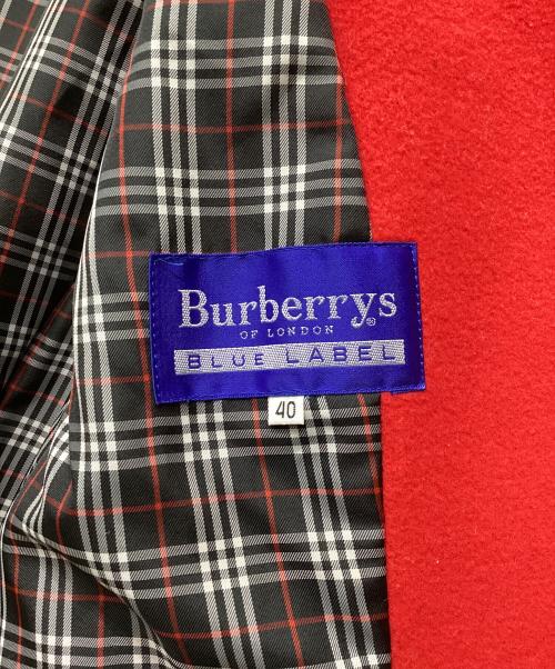 BURBERRY BLUE LABEL（バーバリーロンドンブルーレーベル）BURBERRY BLUE LABEL (バーバリーロンドンブルーレーベル) ウールハーフコート レッド サイズ:40の古着・服飾アイテム