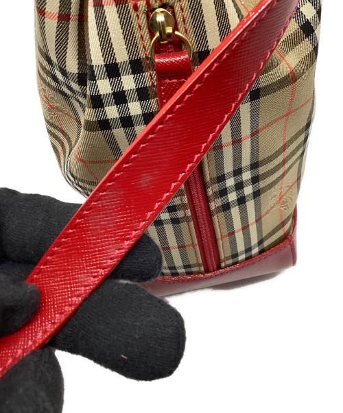 Burberry's（バーバリー）Burberry's (バーバリーズ) リュック ノバチェック レッド×ベージュの古着・服飾アイテム