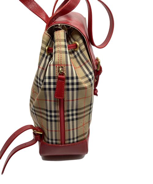 Burberry's（バーバリー）Burberry's (バーバリーズ) リュック ノバチェック レッド×ベージュの古着・服飾アイテム
